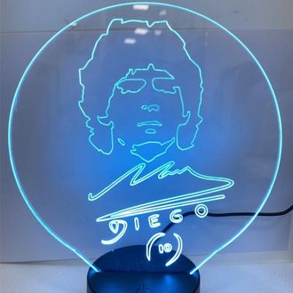 Trade Shop Trade Shop Traesio - Trade Shop - Cuadro Lampada A Los Batterios Usb Con Diego Muy Estilizado Armando Maradona
