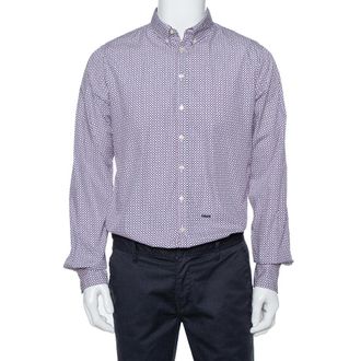Dsquared2 Purple Printed Cotton Long Sleeve Shirt