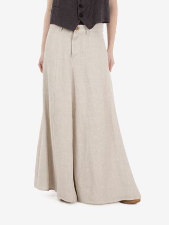 Alysi Gonna svasata in tessuto delav&egrave; beige