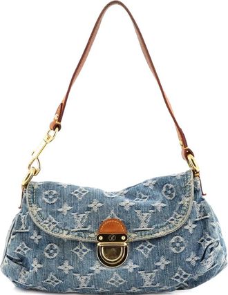 Louis Vuitton Pleaty Handbag Denim Mini shoulder bag - Blauw