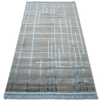 RugsX Rugsx - Alfombra Acr&iacute;lica Manyas 191aa Franjas Gris/azul Blue 80x150 Cm