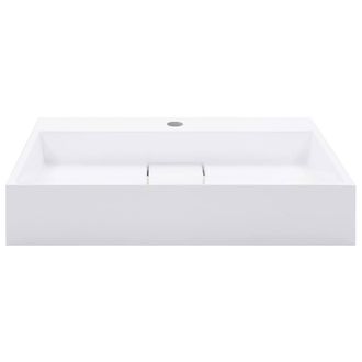 Berkfield Home Chic Wash Basin 60x38x11 cm Mineral Cast/Marble Cast White | Size: 60 x 38 x 11 cm