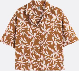 La Redoute Collections Hemd met korte mouwen en bloemenprint