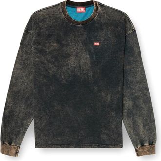 Diesel Zwarte Crew-neck T-shirts en Polos - Dames - Longsleeves - Zwart - L - Katoen - Tops