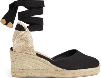 Castaner Carina/6/001 7 cm sleehakken - Dames - Sleehakken - Zwart - 41 EU - Katoen - Schoenen
