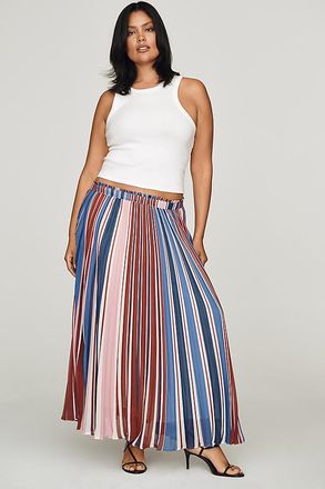 Maeve Sheer Pleated Maxi Skirt
