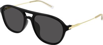 Gucci Aviator Zonnebril - Heren - Zonnebrillen - Zwart - 57 MM - Accessoires