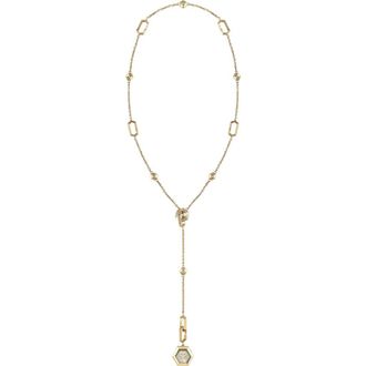 Philipp Plein $nake Hexagon Pendant Y-Necklace Watch, 28mm in Ip Yellow Gold at Nordstrom