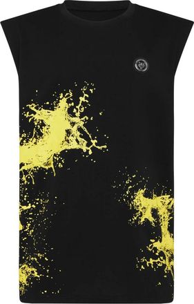 Plein Sport Tank Top Splash - Heren - Sportshirts - Zwart - M - Katoen - Fitness