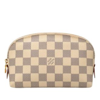 Louis Vuitton Pre-owned Damier Azur Pouch - Dames - Pre-owned - Wit - Maat: ONE Size Leer