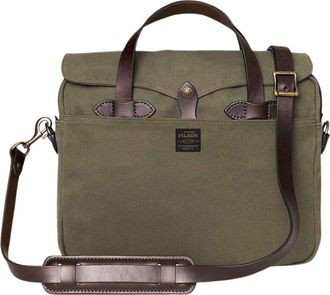 Filson Rugged Twill Briefcase With Leather Accents And Functional Design