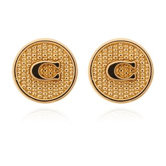 Coach Logo Oorbellen - Dames - Oorbellen - Geel - ONE Size - Accessoires