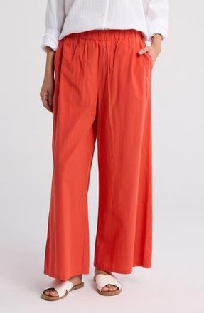 Eileen Fisher Organic Cotton Ankle Wide Leg Pants in Flame at Nordstrom Rack, Size X-Large
