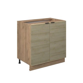 Vicco Armario Bajo Para Fregadero Fame-line, Panel De Roble, 80 Cm Con Estante, Sin Encimera Vicco