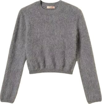 Twinset Truien & Vesten, Dames, Grijs, M, Wol, Trui met ronde hals