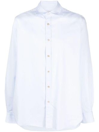 Boglioli spread-collar cotton shirt - Blue