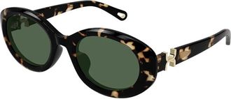 Chlo&eacute; Marcie Oval Zonnebril - Dames - Zonnebrillen - Bruin - ONE Size - Accessoires
