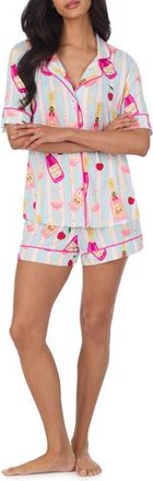 Room Service PJs Print Boxer Pajamas in Blue Stp at Nordstrom, Size X-Small