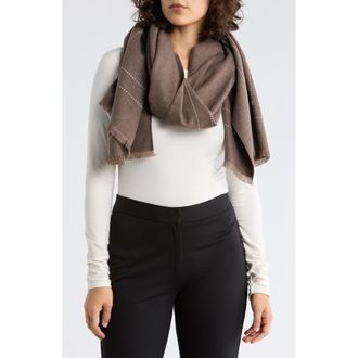 Ted Baker Contrast Stitch Border Scarf in Brown at Nordstrom Rack