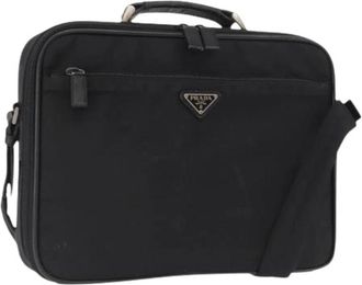 Prada Pre-owned Cross Body Bags, female, Black, Size: ONE SIZE Pre-owned Nylon Cross Body Bag