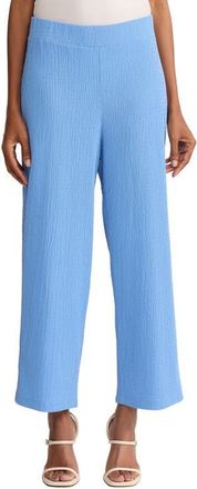 Jones New York Crinkled High Waist Crop Wide Legs Pants in Blue Horizon at Nordstrom, Size X-Small