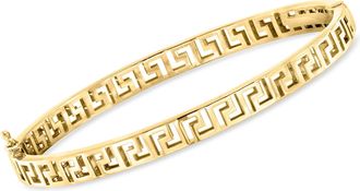 Ross-Simons 18kt Gold Over Sterling Greek Key Bangle Bracelet