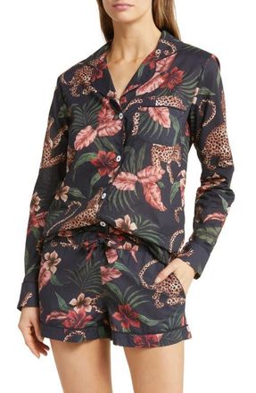 Desmond & Dempsey Signature Pajama Set in Soleia Navy at Nordstrom, Size Xx-Large