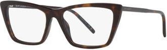 Saint Laurent 54mm Rectangle optical glasses in Tortoise at Nordstrom