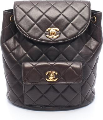 Chanel Black Leather Backpack (Pre-Owned)