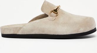 Russell & Bromley DELLACASA Womens Taupe Suede Snaffle Clog
