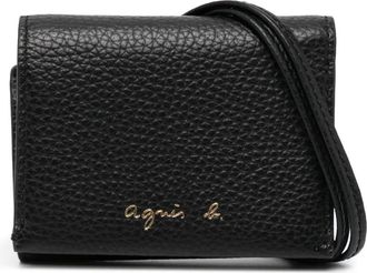 agnès b. tri-fold leather wallet - women - Bovine Leather - One Size - Black