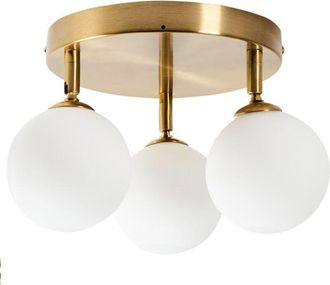 Beliani Ceiling Lamp MAVILLA Glass Brass