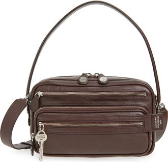 Acne Studios Small Camero Leather Shoulder Bag in Chocolate Brown at Nordstrom