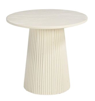 Moloo Mesa de centro redonda d50 cm de madera maciza marfil