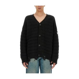 Maison Margiela Distressed vest van wolmix - Dames - Truien - Zwart - Maat: S Wol
