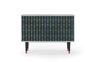 StoryZ Aparador azul y amarillo 2 cajones y 2 puertas L 115 cm