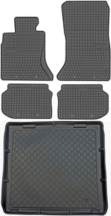 OEM Bmw Serie 5 F11 Familiar (junio De 2010 A 2013) - Juego De Alfombrillas De Goma Para Coche + Alfombrilla Para Maletero
