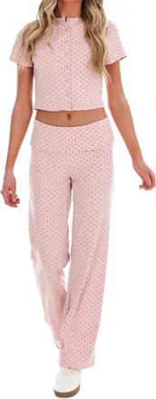 Le Lis Blanc Deux Womens Made For You Polka Dot Two Piece Set In Light Pink