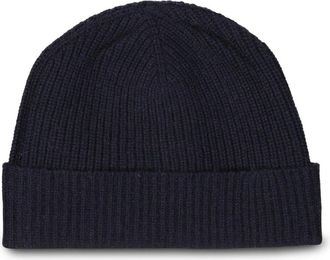 Zanieri Kasjmier Beanie met Omslag - Heren - Hoeden - Blauw - ONE Size - Kasjmier - Accessoires