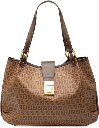 Fendi Pre-owned Fendi Zucchino Spalmati Chiusura Tote Ladies 8BR661 FB5 129 2354