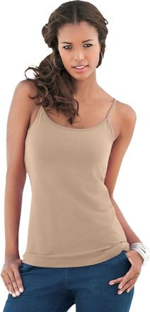Roaman's Plus Size Cami with Built-In Bra and Adjustable Straps in New Khaki at Nordstrom, Size Medium