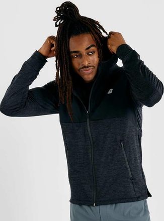 New Balance Heat - Felpa nera con cappuccio e zip-Nero