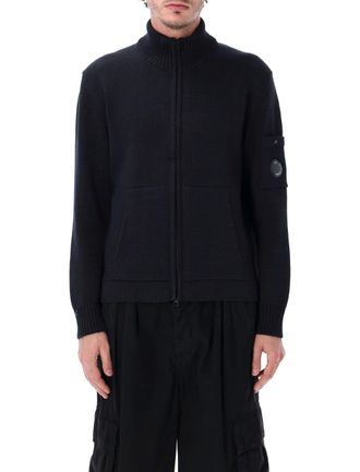 C.P. Company Compact Cotton Ribbed Detail Cardigan