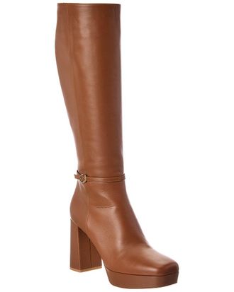 Gianvito Rossi Moreau 70 Leather Platform Knee-High Boot