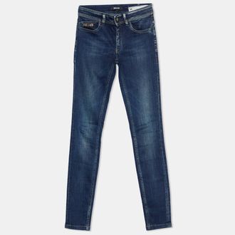 Just Cavalli Navy Blue Stretch Denim Skinny Leg Jeans