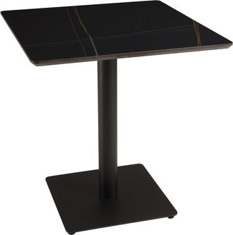 Macabane Conjunto n.&ordm; 2: mesa de bar de 70 x 70 cm de cer&aacute;mica con efecto m&aacute;rmo