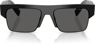 Prada 0PR D12Su - unisex - Zonnebrillen - Zwart - 55 MM - Accessoires