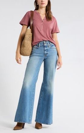 Melrose and Market Washed Cotton Henley T-Shirt in Brown Rose at Nordstrom Rack, Size Xx-Small