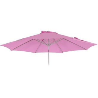 Hhg Telo copertura di ricambio per ombrelloni rotondi N18 &oslash; 270cm rosa chiaro