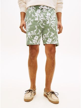 Tommy Hilfiger Mens Regular Fit 7 Tropical Print Short - Green - XXXL